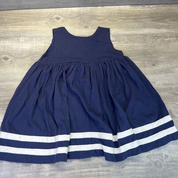 Heartfelt Little Girls 5 Navy Nautical Flags Star Dress 90s Vintage Tank Top - Picture 7 of 10
